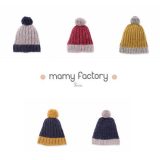 mamy factory ボンボン付手編みニットキャップ （